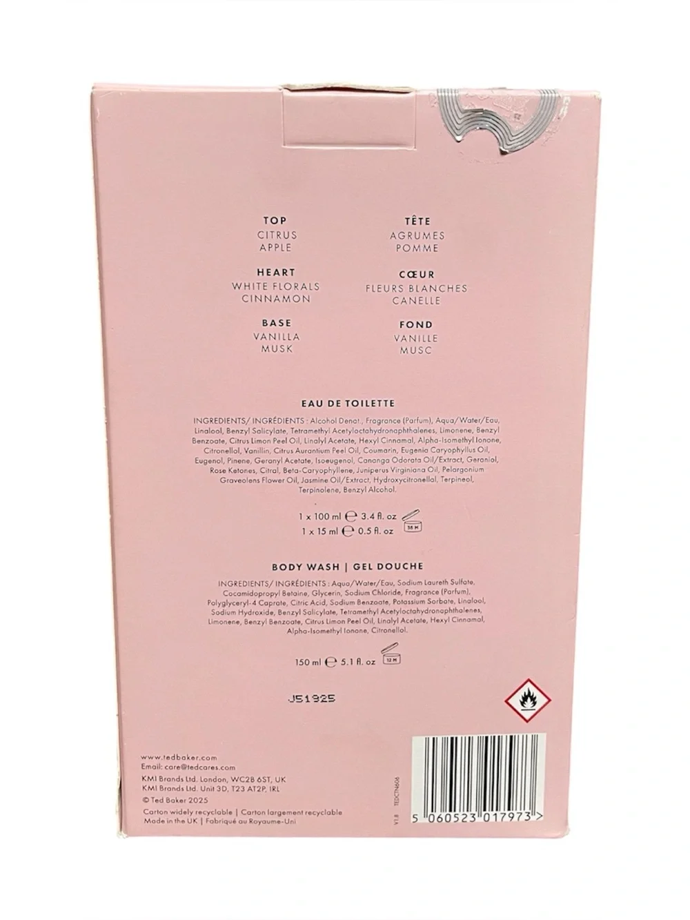 Ted Baker 3-Piece Gift Set - WOMAN Bodywash, Full & Travel Size Scent $99 New